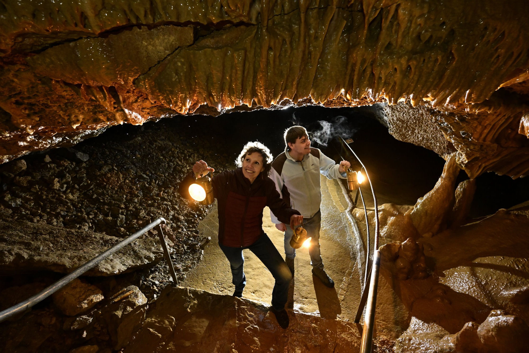 visite à la lampe à carbure