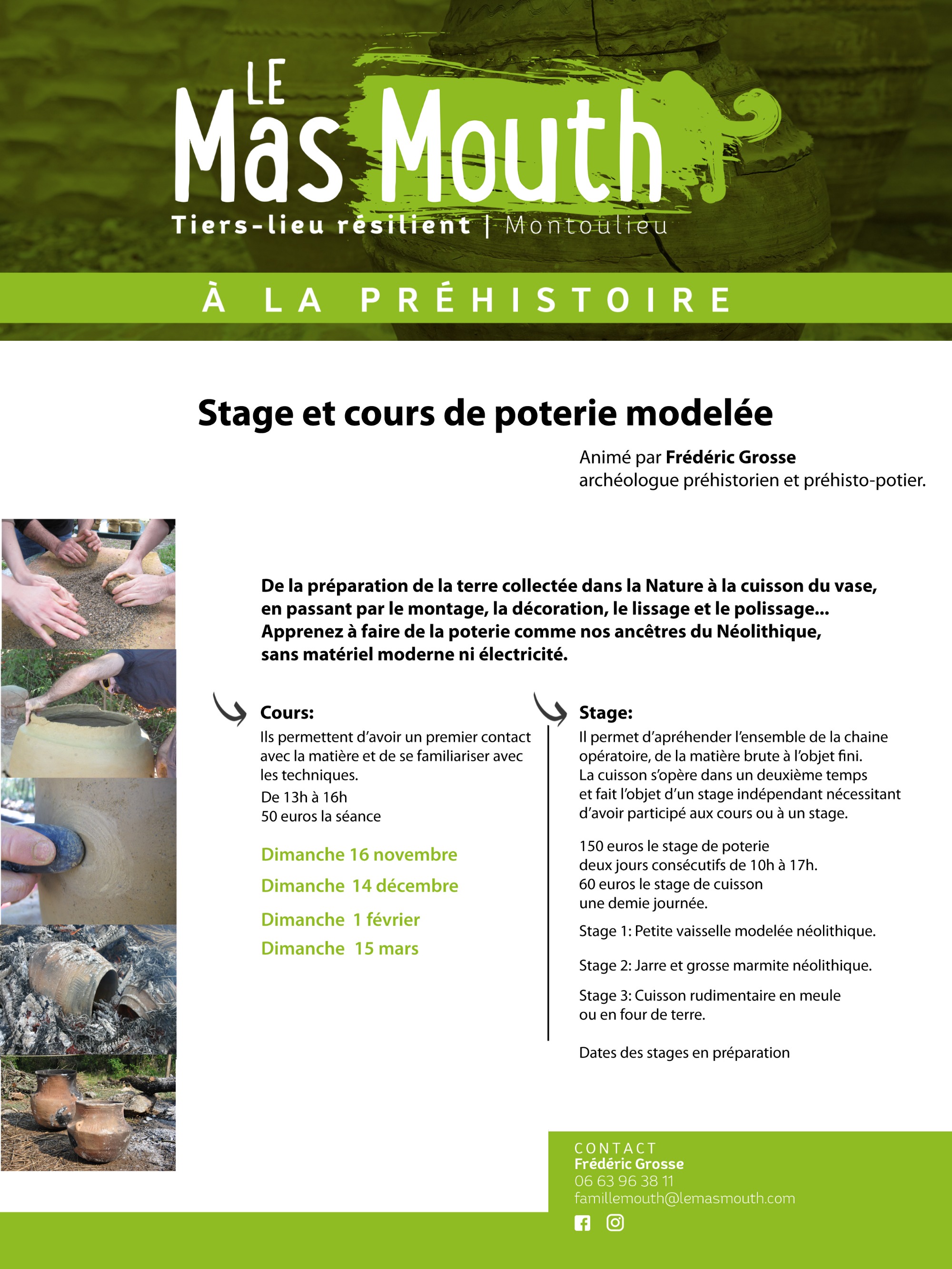 Stages de poterie modelée_Montoulieu
