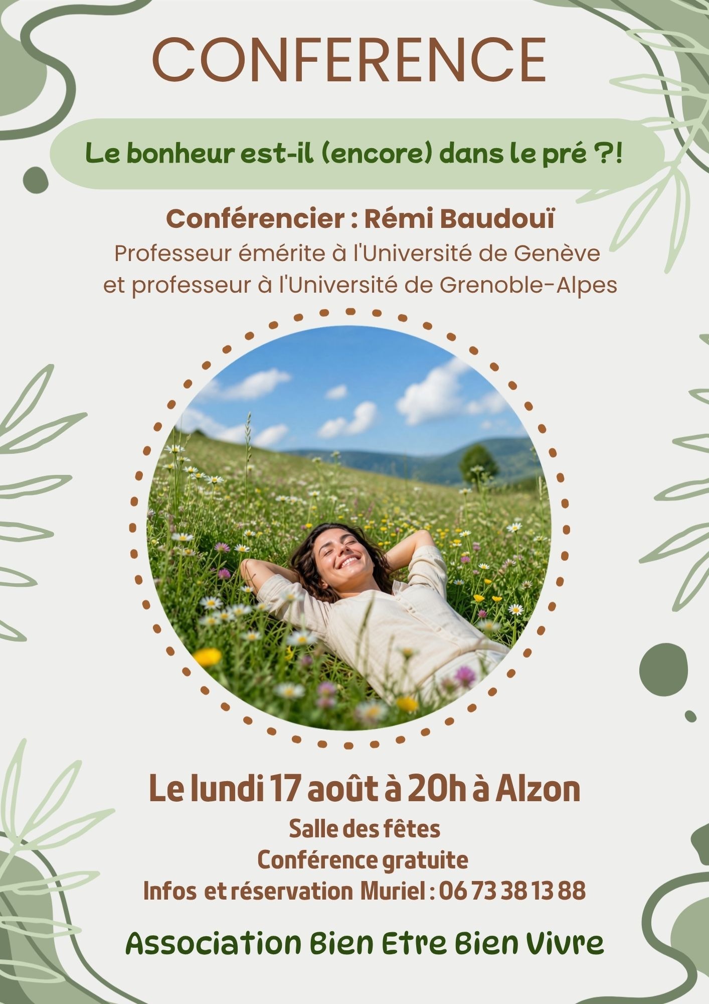 Affiche conférence sur le bonheur