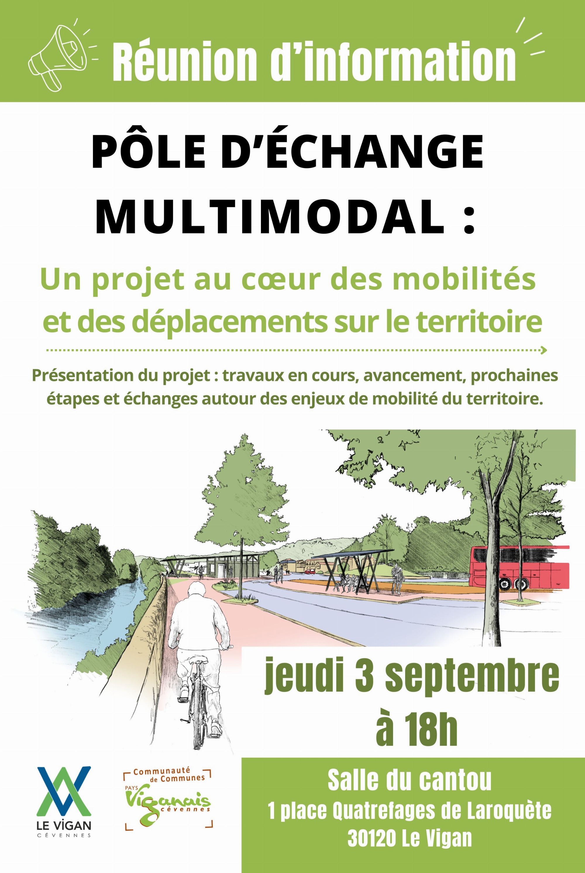 RÉUNION PUBLIQUE : Travaux du PEM & Mobilités de demain_Le Vigan